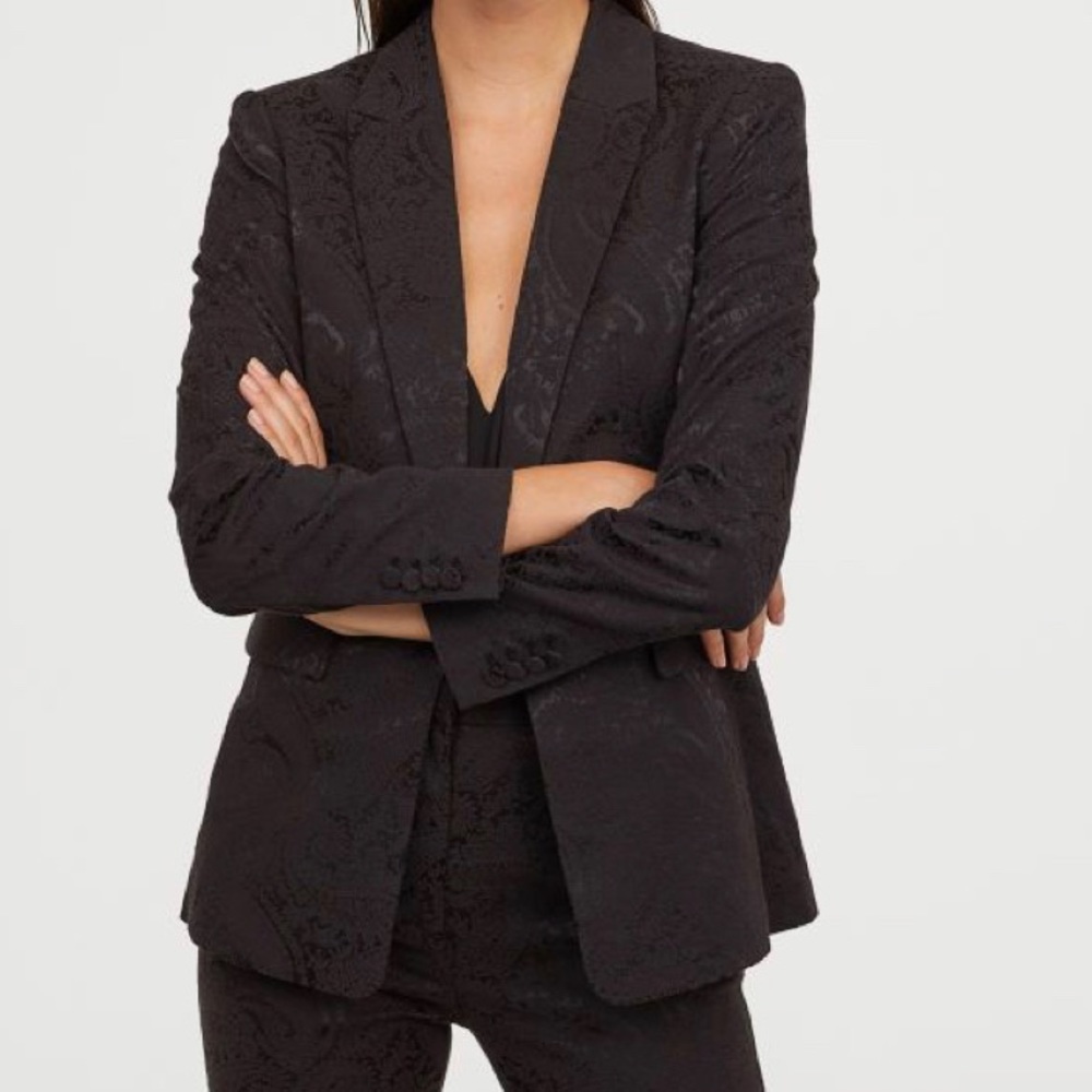 H&M black jacquard blazer